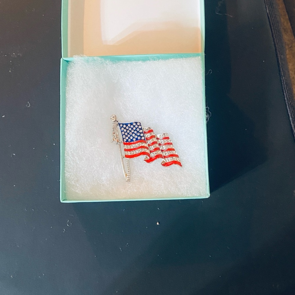 Large American flag pin